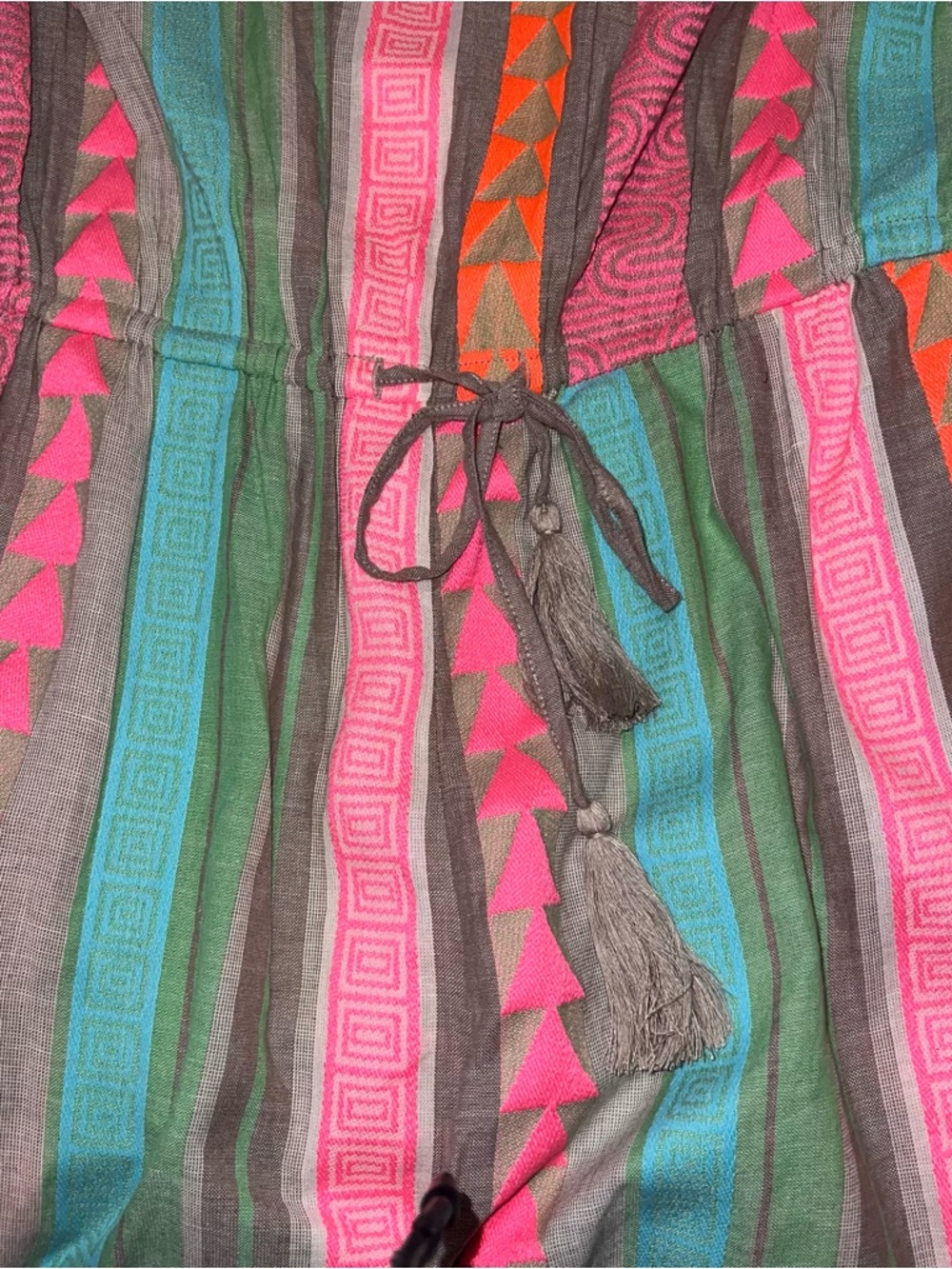 Elan Aztec Strapless Jumpsuit In Neon Multicolors NWT Sz L - Picture 5 of 13